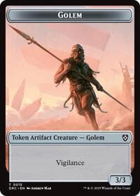 Golem (0015) // Thopter (0009) Double-Sided Token - Commander: Aetherdrift - Magic: The Gathering card