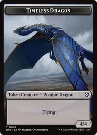 Timeless Dragon // Zombie (0003) Double-Sided Token - Commander: Aetherdrift - Magic: The Gathering card