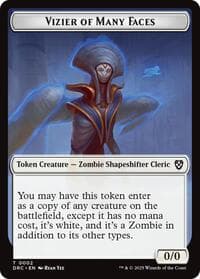 Vizier of Many Faces // Zombie (0003) Double-Sided Token - Commander: Aetherdrift - Magic: The Gathering card