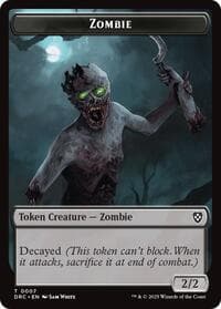 Zombie (0007) // Zombie (0003) Double-Sided Token - Commander: Aetherdrift - Magic: The Gathering card