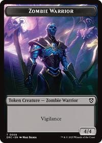Zombie Warrior // Zombie (0003) Double-Sided Token - Commander: Aetherdrift - Magic: The Gathering card