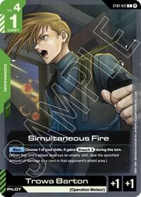 Simultaneous Fire - Edition Beta - Gundam Card Game card
