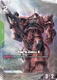 Char's Zaku II (R+) - Edition Beta - Gundam Card Game card