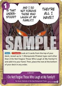 I Do Not Forgive Those Who Laugh at My Family!!! - Royal Blood - One Piece Card Game card