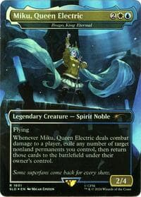 Miku, Queen Electric - Brago, King Eternal (Rainbow Foil) - Secret Lair Drop Series - Magic: The Gathering card