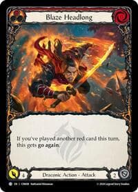 Blaze Headlong (Red) - Blitz Deck: The Hunted - Cindra - Flesh and Blood TCG card