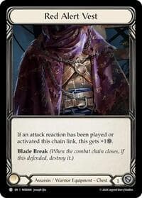 Red Alert Vest - Blitz Deck: The Hunted - Arakni, Web of Deceit - Flesh and Blood TCG card