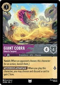 Giant Cobra - Ghostly Serpent - Archazia's Island - Disney Lorcana card