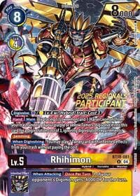 Rhihimon (2025 Regionals Participant) - Release Special Booster 2.0 - Digimon Card Game card
