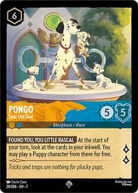 Pongo - Dear Old Dad - Archazia's Island - Disney Lorcana card