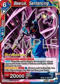 Beerus, Sentencing - History of Z Pre-Release Cards - Dragon Ball Super: Masters card