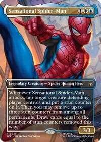 Sensational Spider-Man (Borderless) - Marvel's Spider-Man: Eternal-Legal - Magic: The Gathering card
