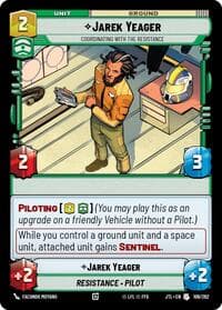Jarek Yeager - Coordinating With The Resistance - Jump to Lightspeed - Star Wars: Unlimited card
