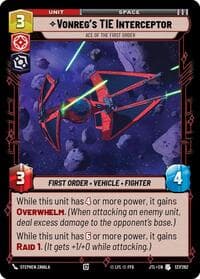 Vonreg's TIE Interceptor - Ace of the First Order - Jump to Lightspeed - Star Wars: Unlimited card