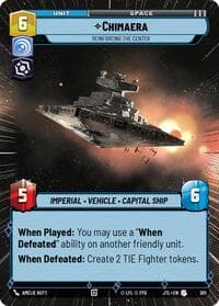 Chimaera - Reinforcing the Center (Hyperspace) - Jump to Lightspeed - Star Wars: Unlimited card