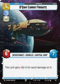 D'Qar Cargo Frigate (Hyperspace) - Jump to Lightspeed - Star Wars: Unlimited card