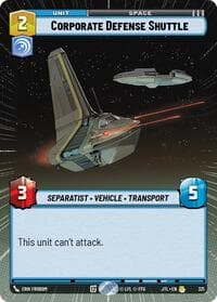 Corporate Defense Shuttle (Hyperspace) - Jump to Lightspeed - Star Wars: Unlimited card