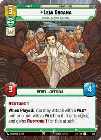 Leia Organa - Pilots, To Your Stations (Hyperspace) - Jump to Lightspeed - Star Wars: Unlimited card