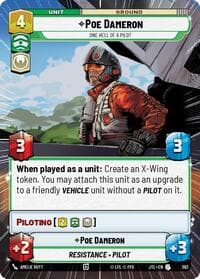 Poe Dameron - One Hell of a Pilot (Hyperspace) - Jump to Lightspeed - Star Wars: Unlimited card