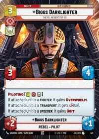 Biggs Darklighter - They'll Never Stop Us (Hyperspace) - Jump to Lightspeed - Star Wars: Unlimited card