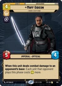 Moff Gideon - I Know Everything (Hyperspace) - Jump to Lightspeed - Star Wars: Unlimited card