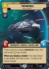 Invincible - Naval Adversary (Hyperspace) - Jump to Lightspeed - Star Wars: Unlimited card