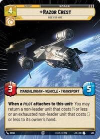 Razor Crest - Ride For Hire (Hyperspace) - Jump to Lightspeed - Star Wars: Unlimited card