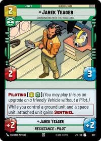 Jarek Yeager - Coordinating With The Resistance (Foil) - Jump to Lightspeed - Star Wars: Unlimited card