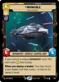 Invincible - Naval Adversary (Foil) - Jump to Lightspeed - Star Wars: Unlimited card