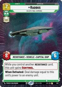 Raddus - Holdo's Final Command (Hyperspace Foil) - Jump to Lightspeed - Star Wars: Unlimited card