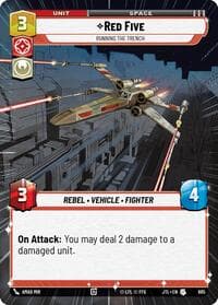 Red Five - Running the Trench (Hyperspace Foil) - Jump to Lightspeed - Star Wars: Unlimited card