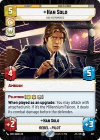 Han Solo - Has His Moments (Hyperspace Foil) - Jump to Lightspeed - Star Wars: Unlimited card