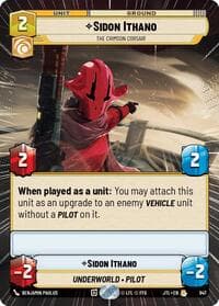 Sidon Ithano - The Crimson Corsair (Hyperspace Foil) - Jump to Lightspeed - Star Wars: Unlimited card