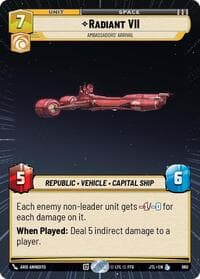 Radiant VII - Ambassadors' Arrival (Hyperspace Foil) - Jump to Lightspeed - Star Wars: Unlimited card