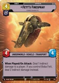 Fett's Firespray - Feared Silhouette (Hyperspace Foil) - Jump to Lightspeed - Star Wars: Unlimited card