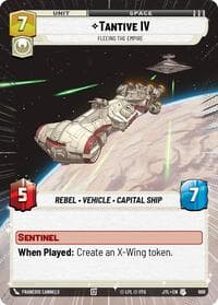 Tantive IV - Fleeing the Empire (Hyperspace Foil) - Jump to Lightspeed - Star Wars: Unlimited card