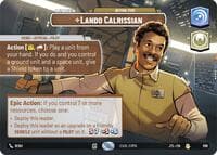 Lando Calrissian - Buying Time (Showcase) - Jump to Lightspeed - Star Wars: Unlimited card