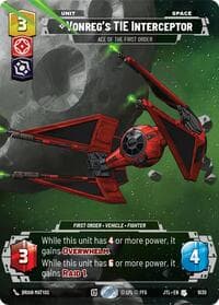 Vonreg's TIE Interceptor - Ace of the First Order (Prestige) - Jump to Lightspeed - Star Wars: Unlimited card