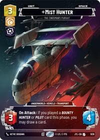 Mist Hunter - The Findsman's Pursuit (Prestige) - Jump to Lightspeed - Star Wars: Unlimited card