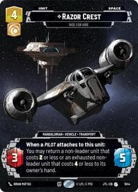 Razor Crest - Ride For Hire (Prestige) - Jump to Lightspeed - Star Wars: Unlimited card