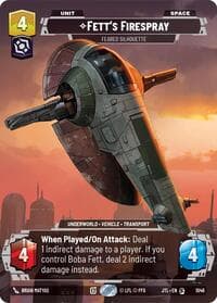 Fett's Firespray - Feared Silhouette (Prestige) - Jump to Lightspeed - Star Wars: Unlimited card