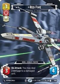 Red Five - Running the Trench (Prestige Foil) - Jump to Lightspeed - Star Wars: Unlimited card