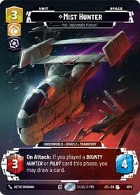 Mist Hunter - The Findsman's Pursuit (Prestige Foil) - Jump to Lightspeed - Star Wars: Unlimited card