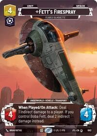 Fett's Firespray - Feared Silhouette (Prestige Foil) - Jump to Lightspeed - Star Wars: Unlimited card