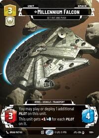 Millennium Falcon - Get Out And Push (Prestige Foil) - Jump to Lightspeed - Star Wars: Unlimited card