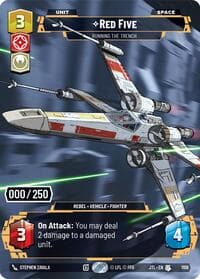 Red Five - Running the Trench (Serialized) - Jump to Lightspeed - Star Wars: Unlimited card