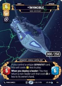 Invincible - Naval Adversary (Serialized) - Jump to Lightspeed - Star Wars: Unlimited card