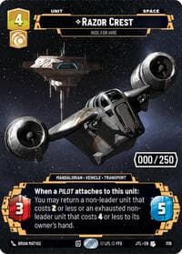 Razor Crest - Ride For Hire (Serialized) - Jump to Lightspeed - Star Wars: Unlimited card