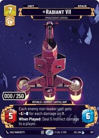 Radiant VII - Ambassadors' Arrival (Serialized) - Jump to Lightspeed - Star Wars: Unlimited card