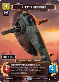 Fett's Firespray - Feared Silhouette (Serialized) - Jump to Lightspeed - Star Wars: Unlimited card